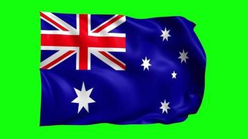 Australia Waving Flag Animation on Green Screen video