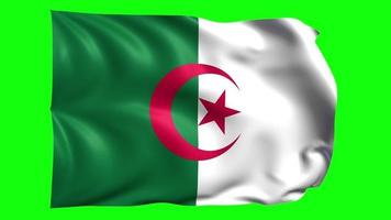 Argelia ondulación bandera animación en verde pantalla video