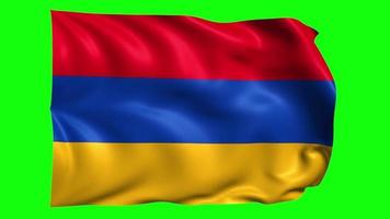 Armenia ondulación bandera animación en verde pantalla video