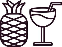 icono de vector de jugo de piña