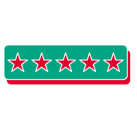 Five Red Star Banner png