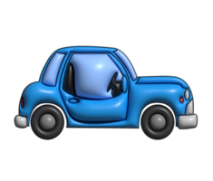 voiture petit dessin animé côté. 3d illustration 3d rendre png