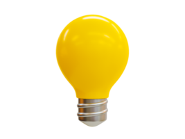 3d minimal lightbulb. Innovative and creative icon. Spark creative ideas. come up with a new thing. 3d illustration. png