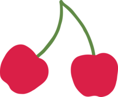 red cherry illustration hand drawn style png