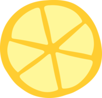 Limone fetta illustrazione mano disegnato stile png