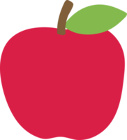 röd äpple med blad illustration hand dragen stil png