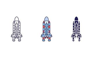 Outline Rocket Launch icon vector