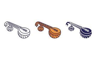 Outline Veena icon vector