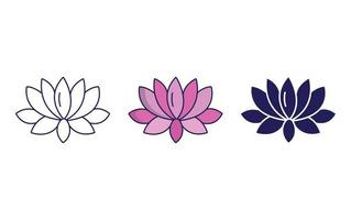 Outline Lotus icon vector