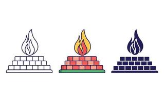 Outline Yagna icon vector