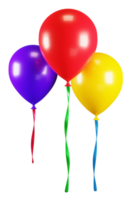 Colourful balloon with ribbon for birthday party celebration isolated png