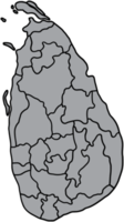 dibujo a mano alzada del mapa de sri lanka. png