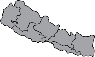 dibujo a mano alzada del mapa de nepal. png