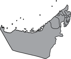 dibujo a mano alzada del mapa de los emiratos árabes unidos. png