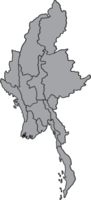 scarabocchio a mano libera disegno di Myanmar carta geografica. png