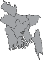 doodle dessin à main levée de la carte du bangladesh. png
