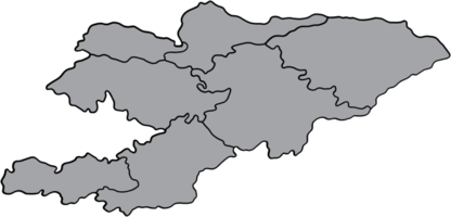 doodle freehand drawing of kyrgyzstan map. png