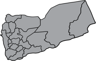 Gekritzel-Freihandzeichnung der Jemen-Karte. png