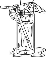 Orange Cocktail Isolated Coloring Page for Kids vector