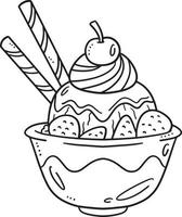Ice Cream Isolated Coloring Page for Kids vector