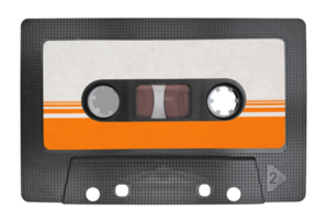 Vintage audio cassette on transparent background