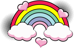 coeurs amour avec arc-en-ciel png