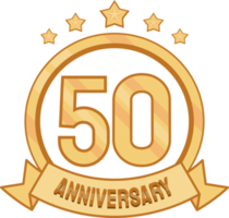 fiftieth anniversary golden badge png