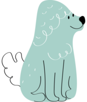 perro azul sentado png