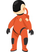 astronauta com terno vermelho png