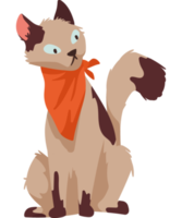 süße katze mit halstuch png