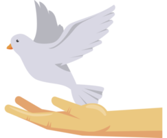 hand with peace dove png