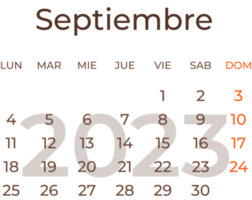 Calendar month september in spanish 2023. png