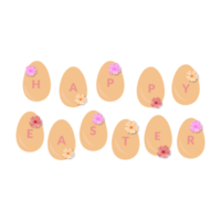 glücklich Ostern Ei Kunstwerk, Ostern Ei Blumen- Design. png