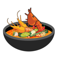 tom ñam kung tailandés comida caliente y picante camarón sopa png