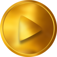 Golden Play Button png