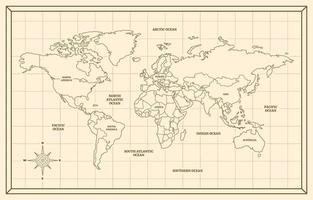 contorno del mapa del mundo vector