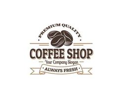 Coffee Beans retro logo vintage vector