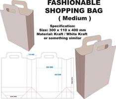 contemporary shopping bag, made of paper that can be recycled and environmentally friendly. vector