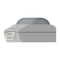 Bar code printer.Label printer isolated on white background.Vector flat realistic illustration. vector