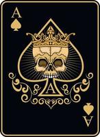 ace of spades with skull, grunge vintage design t shirts vector