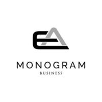 plantilla de diseño de logotipo de monograma de letra inicial ea vector