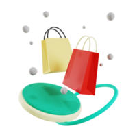 3d shopping icon illustration png