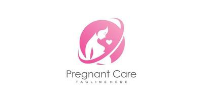 Pregnant logo design with modern unique style Premium Vector