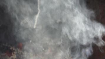 Smoke over rusty metal video