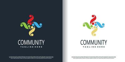 vector de diseño de logotipo comunitario con vector premium de concepto creativo