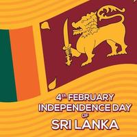 National Day Sri Lanka in flat design style vector