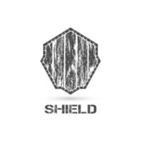 shield icon. Grunge style badge shape security symbol, vector