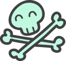 Hand Drawn cute skull symbol illustration png