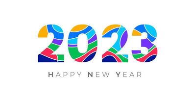Happy New Year 2023 Background Template. 2023 colorful text design. vector