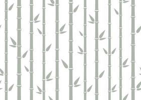 Bamboo seamless pattern. Simple flat bamboo background with stalk, branch and leaves. Nature backdrop design. Abstract asian texture. Vector illustration on white background